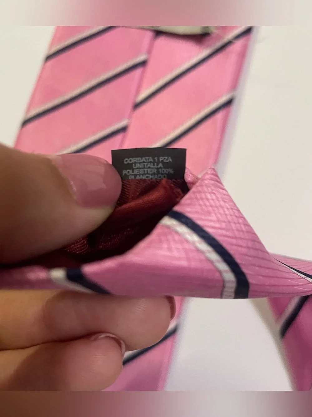 Paola Cassani Pink Striped Skinny Tie